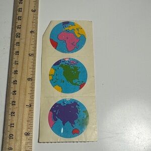 Vintage Mrs Grossmans Planet Earth Sticker Set — Blue, Purple, Pink